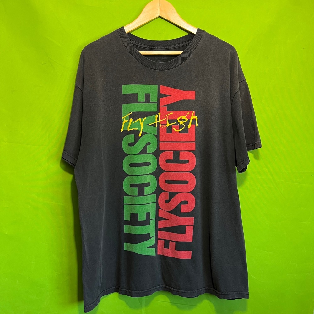 XL Fly Society Mens T Shirt Black Green Red Terry Kennedy Skate Short Sleeve Tee